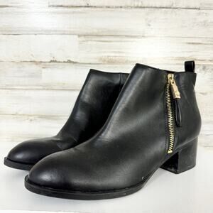 Tommy Hilfiger Boots Black Reiz 2 Classic Ankle Booties Low Heel Size 8